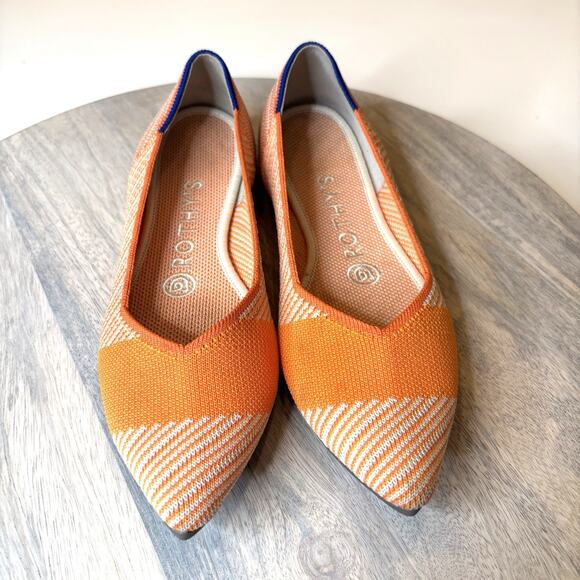 Rothy’s The Point Orange Sherbet Slip On Shoes Flats Women's Size 6.5 - Picture 4 of 14